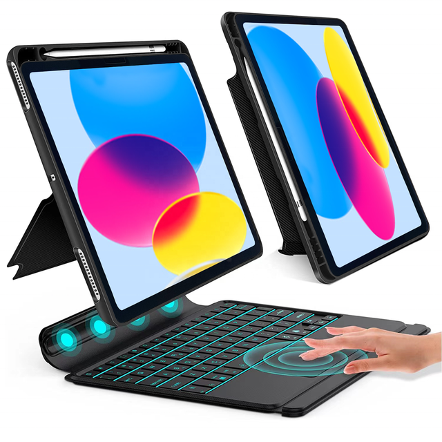 2022 iPad 10th Generation 10.9 Split Keyboard Case RGB Backlit Trackpad USB Detachable Wireless Cover New Magnetic Keyboard