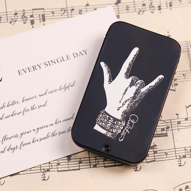 Multi-colored Tinplate Guitar Pick Case with Recyclable Design for Candy and Jewelry Storage