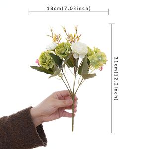 Tek kök yapay buketleri, ipek çay gül ortanca el buketleri, Diy ev dekorasyon, otel iş faaliyetleri - Product Image 2