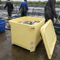 Bac à poisson rotomoulé commercial de 660 L, conteneur isolé en LLDPE pour le transport en vrac de fruits de mer