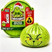 Jouet Squishy Grinch en forme de boulette, jouet anti-stress à presser avec rembourrage en gel de pectine doux, cadeau de fête de Noël pour soulager le stress