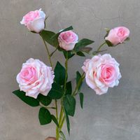 Hochwertige Handgefertigte 5-Köpfige Künstliche Seiden-Rosen in Rot und Weiß für Hochzeit, Muttertag, Party, Heim-Dekoration und Tischdekoration