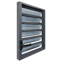 Fenêtre à persiennes en verre et aluminium réglable, moderne, sur mesure pour salle de bain résidentielle