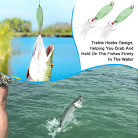 Señuelos de Pesca Luminosos para Agua Salada, Cucharas de Pesca, Anzuelos Triples Metálicos, Señuelos para Trucha, Spinners Metálicos Duros para Salmón y Lubina