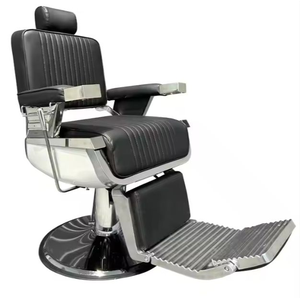 Durable Multi-Functional Luxury Hair Salon Furniture Black <b>Gold</b> Vintage Reclining Heavy-Duty Hydraulic Pump Hair Cutting <b>Chair</b> - Product Image 6