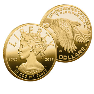 Pièce commémorative Liberty 1792-2017, artisanat métallique, 1 oz or et argent, pièce American Eagle, cadeau, accessoire, souvenir - Product Image 1