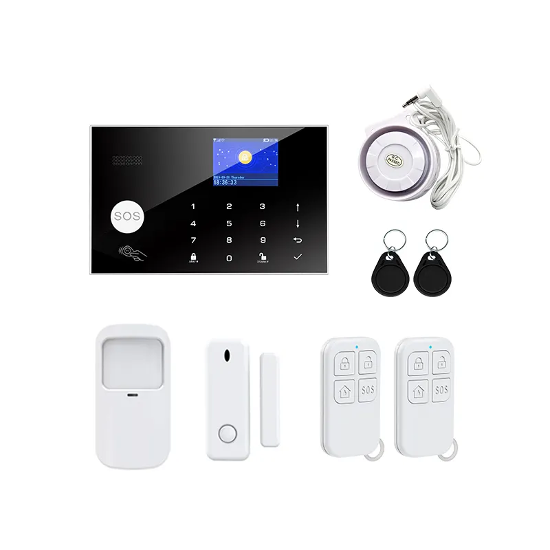 Alarma antirrobo para el hogar, sistema inalámbrico de seguridad para el hogar, GSM, Wifi, Tuya, 3 zonas con cable 100