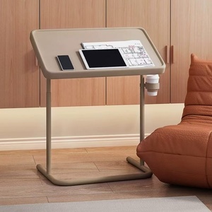 Modern Space-saving Wooden Lifting Foldable Sofa Corner <strong>Table</strong> Metal <strong>Height</strong> <strong>Adjustable</strong> Bedside <strong>Table</strong> Side <strong>Table</strong> with Cup Holder - Product Image 1