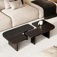 Table basse moderne de style scandinave en bois de bouleau massif, 3 pieds réglables, mobilier de salon, table TV chic à 1 plateau
