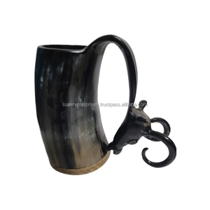 Taza de cuerno de buey de vaca de alta calidad, tamaño personalizado, estilo de logotipo, taza de cuerno de vaca para beber cerveza 100% Natural pura, taza de cuerno para beber - Product Image 4