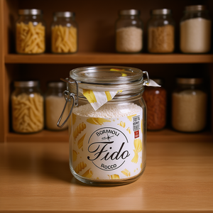 Frasco de vidrio Bormioli Fido con asa de alambre, 100% hecho en Italia, contenedor de almacenamiento para pasta y productos secos - Product Image 3