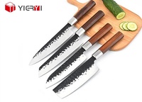 Ensemble de couteaux de cuisine professionnels en acier au carbone de haute qualité avec manche en bois couteau de chef japonais forgé