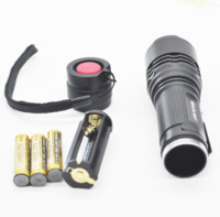 Pack de lampes de poche tactiques à LED zoomables haute luminosité 3 modes pour le camping en plein air et en cas d'urgence Corps de lampe en aluminium Alimentation 3W DC