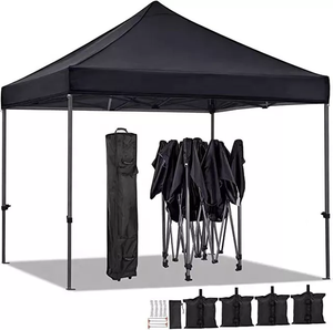 Tente de Salon Commercial 3x3m Pliante Rectangulaire Étendue Imperméable avec Cadre en Acier Pliable Toutes Saisons en Oxford 210D Enduit Anti-UV - Product Image 2