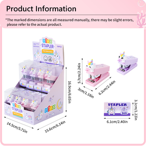 <span class=keywords><strong>Agrafeuse</strong></span> tête de poupée licorne de dessin animé avec 500 agrafes, outil de reliure de bureau mignon pour enfants - Product Image 3