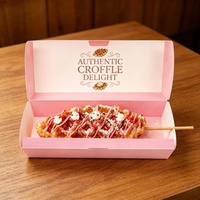 Boîte à hot-dogs en papier anti-graisse, plateau à snacks écologique pour restaurant, emballage en papier personnalisé pour frites, croffles, gaufres, pâtisserie
