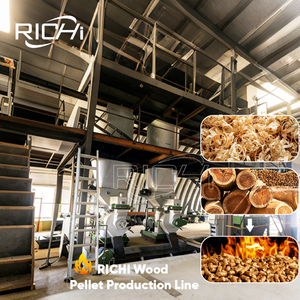 Ligne de production de <span class=keywords><strong>granulés</strong></span> de <span class=keywords><strong>bois</strong></span> RICHI, capacité 10 tonnes - Ligne de production de <span class=keywords><strong>granulés</strong></span> de <span class=keywords><strong>bois</strong></span> multifonctionnelle Canada Allemagne - Product Image 1