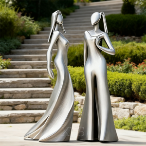 Escultura Moderna Abstracta de Acero Inoxidable, Pulida a Espejo, Figura 3D, Estatua para Decoración de Jardín Exterior, Tema Deportivo, Regalo de Pascua - Product Image 6