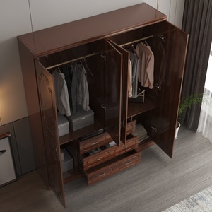 ZhiQu-pannello truciolare di vendita caldo per personalizzazione <span class=keywords><strong>armadio</strong></span> camera da letto <span class=keywords><strong>armadio</strong></span> mdf a 4 ante con specchi <span class=keywords><strong>armadio</strong></span> in <span class=keywords><strong>PVC</strong></span> plastica - Product Image 5