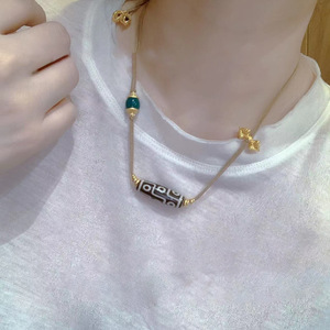 2023 Neue Vajra Xueba <span class=keywords><strong>Tibet</strong></span> Perlenkette für Damen, schlichter ethnischer Stil, vielseitiges Design, personalisiertes Zubehör - Product Image 5