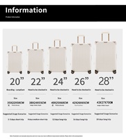 Valise de luxe légère et élégante avec cadre en aluminium, roues pivotantes à 360 degrés, coque rigide durable, serrure TSA