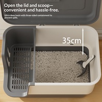 Bac à litière pour chat extra-large entièrement fermé en PP avec conception anti-odeur et anti-éclaboussures, style couloir, pour les chats Maine Coon