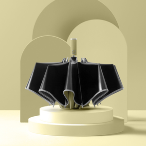 Parapluie de voyage automatique coupe-vent - Pliage compact, bande réfléchissante, ouverture inversée, 10 baleines, diamètre ouvert 105 cm, design moderne - Product Image 3