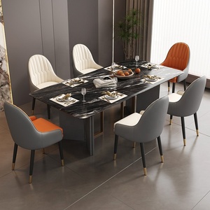 Sedia da Pranzo Nera e Oro <span class=keywords><strong>di</strong></span> Lusso <span class=keywords><strong>in</strong></span> Pelle Stile Nordico Economica da Interni per Casa Moderna <span class=keywords><strong>in</strong></span> <span class=keywords><strong>Legno</strong></span> e Metallo Sedie da Ristorante <span class=keywords><strong>Mobili</strong></span> per Sala da Pranzo - Product Image 5