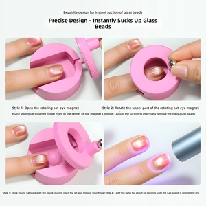 Herramienta Magnética Giratoria para Uñas con Base de Apoyo para Dedos, para Cuentas de Vidrio, Efecto de Luz Lateral, Herramientas Profesionales de Manicura - Product Image 3