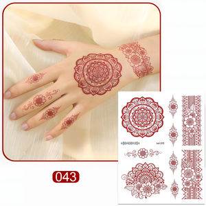 GP Vente en gros Autocollant de <span class=keywords><strong>tatouage</strong></span> temporaire imperméable au henné pour les doigts et les mains DIY Henne Pied Et Main Design Flower Mehndi Tattoo Stickers - Product Image 1