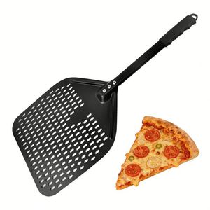 <span class=keywords><strong>Pelle</strong></span> à pizza rectangulaire de qualité supérieure avec tête en aluminium anodisé oxydé perforé et manche en fibre de carbone de 150 cm - Product Image 6