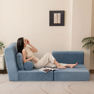 Canapé-lit pliant compressé sous vide <span class=keywords><strong>de</strong></span> conception minimaliste à siège unique en <span class=keywords><strong>forme</strong></span> <span class=keywords><strong>de</strong></span> rectangle tufté avec tissu et rembourrage en éponge - Product Image 4