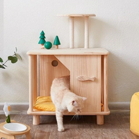 Maison pour chat en bois créative, écologique, facile à nettoyer, table de chevet pour chats de petite et moyenne taille