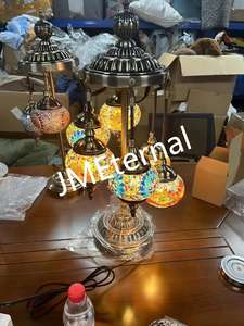 Moroccan DIY Turkish Table Lamp Kit Bohemian Mosaic Handmade Lamp <strong>Glass</strong> <strong>Shade</strong> Vintage Turkish Lamp - Product Image 2