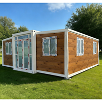 Maison mobile pliable à double aile extensible sur roues - Conteneur habitable portable pour villa, hôtel et bureau à domicile