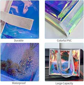 Mode Shopping Beach Stadium Femmes Imperméable Pvc Rose Rouge Transparent Clair Sacs À Main Avec Poignée En <span class=keywords><strong>Corde</strong></span> - Product Image 6