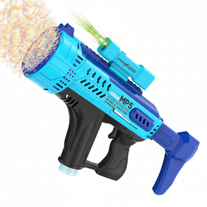 Máquina automática de burbujas de 57 agujeros, pistola de burbujas de juguete recargable, máquina de burbujas eléctrica para niños con soplador de luz, juguete de verano para exteriores - Product Image 1