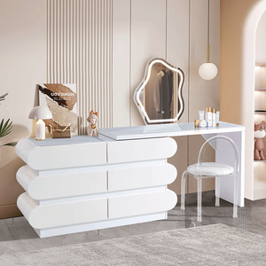 Commode en bois blanc au design moderne avec lumière LED prix de gros vanité pour filles <span class=keywords><strong>maquillage</strong></span> à vendre coiffeuse de luxe pour chambre à coucher - Product Image 2
