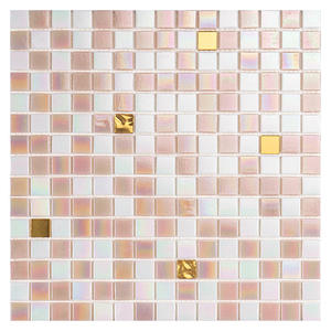 327*327 coloré mosaïque douche <span class=keywords><strong>cloison</strong></span> carrelage brillant or irisé avec fabricant de mosaïques de <span class=keywords><strong>verre</strong></span> rose - Product Image 1
