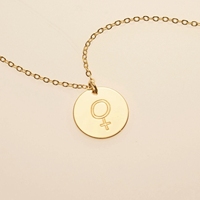 Mini mignon en acier inoxydable symbole féminin signe de Vénus cercle collier pour filles forme de couronne avec cadeau de chaîne à maillons