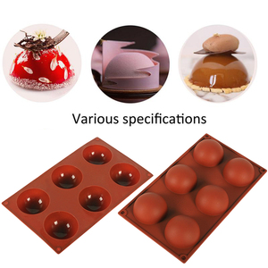 Semi esfera <span class=keywords><strong>molde</strong></span> <span class=keywords><strong>de</strong></span> silicona grado alimenticio 6 agujeros semicírculo Fudge cocina silicona hornear <span class=keywords><strong>Chocolate</strong></span> pastel <span class=keywords><strong>molde</strong></span> hornear - Product Image 3