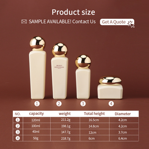 Vàng cap rỗng Hồng mỹ phẩm chăm sóc da bao bì chai thủy tinh mặt Lotion huyết thanh chai Mặt Kem lọ Set với bơm - Product Image 6