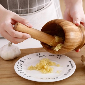 Natural Rustic Style <b>Herb</b> Spice <b>Grinder</b> Manual Wooden Mortar and Pestle Masher Mincing Kitchen Pounding Tool - Product Image 3