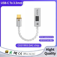 Adaptateur casque USB-C vers 3,5 mm HiFi DAC, CX31993+MAX97220, PCM 32 bits/384 kHz, avec convertisseur USB-A pour PC portable et téléphone portable