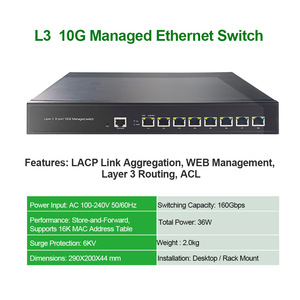 สวิตช์อีเธอร์เน็ต PoE แบบจัดการได้ 8 พอร์ต 10G RJ45 PoE+ Layer 3 รองรับ SNMP <span class=keywords><strong>SSH</strong></span> Telnet 802.3at 150W สำหรับกล้อง IP (OEM ODM) - Product Image 6