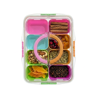 8-delige voedselveilige PP lekbestendige stapelbare draagbare snackbox met compartimenten, charcuterie schaal, fruit organizer, picknick, koelkast