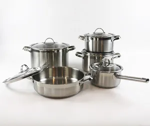 Venta al por mayor de la fábrica de Chefmate prestigio no-stick cocina de acero inoxidable 8 Pcs olla cazuela de utensilios de cocina conjunto