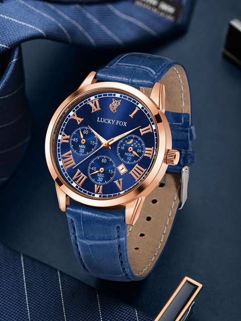 Tomi Luckyfox L105 Hot Sale Men's Sport Quartz Watches Waterproof Luxury Fashion Clock Leather Band Factory Price Male's Watches