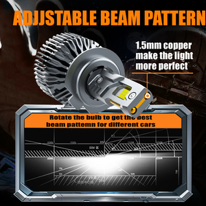 Phares LED AKE K12 9012 Hir2 de haute qualité, double tube en cuivre, 240W 24000lm, LED H1 H3 H4 H7 H11 9005 9006 - Product Image 4