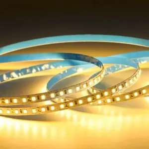 Kecerahan Tinggi 12V 24V 120 Leds/M Fleksibel Led Strip Cahaya Putih Hangat 3000K 6000K 10Mm SMD 2835 Strip